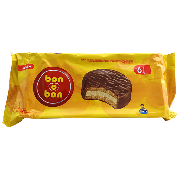 Bon O Bon Alfajor Milk Chocolate With Peanut-Cream 8.5 oz