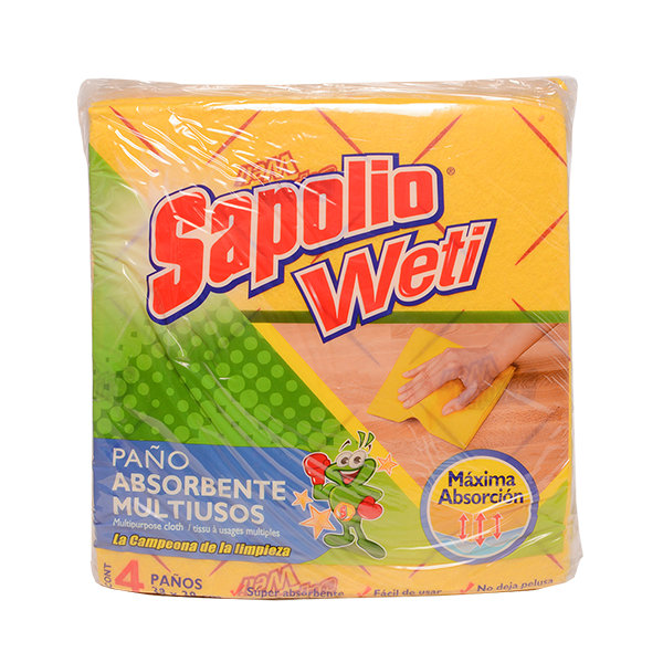 Sapolio Weti Multipurpose Absorbent Cleaning Cloths 4Pk