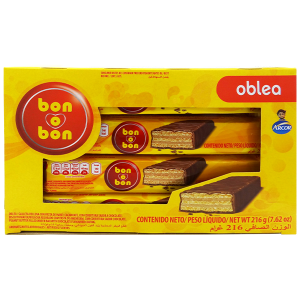Bon Bon Chocolate Wafer Oblea Bar 8Ct 216g