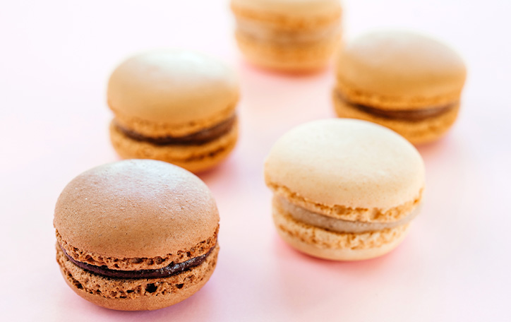Chocolate Macaroons with Lucuma Mousse